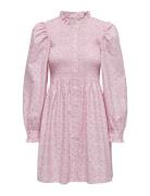 Onlpi Aspen L/S Smock Dress Wvn Cs Knelang Kjole Pink ONLY