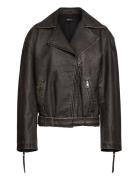 Washed Biker Jacket Skinnjakke Skinnjakke Brown Gina Tricot