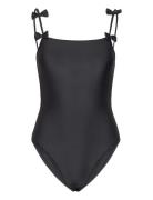 Solid Bow Euna Swimsuit Badedrakt Badetøy Black Becksöndergaard