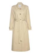 Cotton Trench Coat With Shirt Collar Trench Coat Kåpe Beige Mango