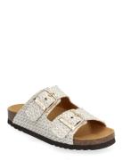 Sl Noelle Raffia Flate Sandaler White Scholl