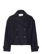 Sophie Short Wool Blend Coat Ulljakke Jakke Navy Bubbleroom