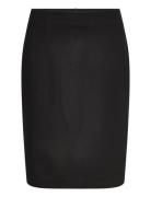 Pencil Skirt With Rome-Knit Opening Knelangt Skjørt Black Mango