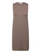 Extra Fine Wool Shift Dress Knelang Kjole Beige Calvin Klein