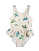 Eva – Badedragt 3-4 År – First Swim Badedrakt Badetøy Beige Filibabba