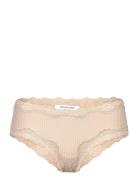 Silk Hipster W/ Lace Hipstertruse Undertøy Beige Rosemunde