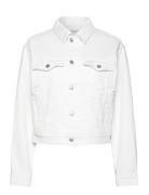 C_Trucker Jacket Dongerijakke Denimjakke White BOSS