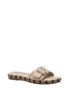 Women Slides Flate Sandaler Cream Tamaris