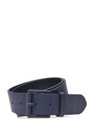 Tonal Buckle Leather Belt Accessories Belts Classic Belts Blue GANT