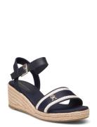 Webbing Wedge Sandal Sandal Med Hæl Espadrilles Navy Tommy Hilfiger