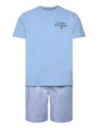 Ss Woven Pj Set Drawstring Pyjamas Blue Tommy Hilfiger