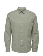 Onscaiden Ls Solid Linen Shirt Tops Shirts Casual Green ONLY & SONS