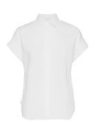 Tissue Linen-Ss Shirt Tops Shirts Short-sleeved White Lauren Ralph Lau...