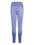 Black Elevate Wave Leggings Sport Running-training Tights Blue Famme