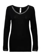 Juliana T-Shirt Long Sleeve Wool Tops T-shirts & Tops Long-sleeved Bla...