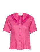 Camille Shirt Tops Blouses Short-sleeved Pink Hosbjerg