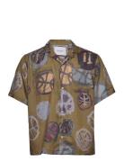 Kabangu Aop Tencel Ss Shirt Tops Shirts Short-sleeved Les Deux