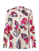 Shirt In Butterfly Print Tops Blouses Long-sleeved Multi/patterned Cos...