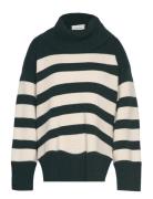 Kasia Stripe Jumper Tops Knitwear Turtleneck Green IVY OAK