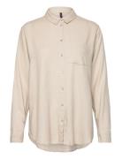 Vmmymilo Ls Shirt Wvn Ga Tops Shirts Long-sleeved Cream Vero Moda