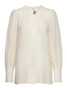 Logan - Cotton Silk Texture Tops Blouses Long-sleeved Cream Day Birger...