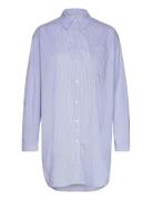 Harmony Stripe Shirt Tops Shirts Long-sleeved Blue Notes Du Nord