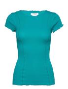 Organic T-Shirt Tops T-shirts & Tops Short-sleeved Blue Rosemunde