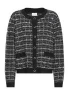 Viaudrey Check L/S Knit Cardigan/Ka Tops Knitwear Cardigans Black Vila