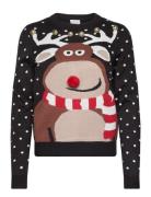 Viblitzen L/S Christmas Bells Knit/Ka Tops Knitwear Jumpers Black Vila