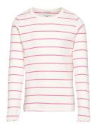 Striped Rib Longsleeve Tops T-shirts Long-sleeved T-shirts White Tom T...