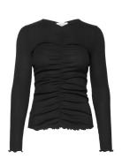 Silk T-Shirt Tops T-shirts & Tops Long-sleeved Black Rosemunde