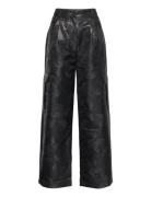 2Nd Edition Kay - Modern Jacquard Bottoms Trousers Wide Leg Black 2NDD...