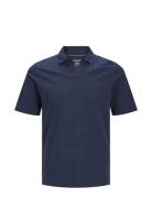 Jjesummer Linen Polo Ss Ln Tops Polos Short-sleeved Navy Jack & J S