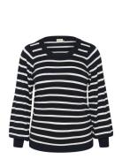 Kcmiana Knit Pullover Tops Knitwear Jumpers Navy Kaffe Curve