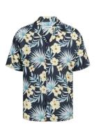 Jjjeff Floral Aop Resort Shirt Ss Tops Shirts Short-sleeved Navy Jack ...