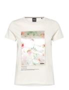 Eventsa_Placed Tops T-shirts & Tops Short-sleeved Cream BOSS