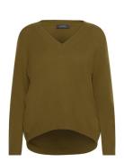 Mmarlie Cashmere V-Neck Knit Tops Knitwear Jumpers Green MOS MOSH