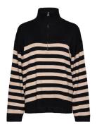 Henny Zip Tops Knitwear Jumpers Black Movesgood