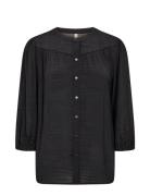 Sc-Calypso Tops Blouses Long-sleeved Black Soyaconcept