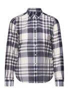 Reg Checked Cotton Silk Shirt Tops Shirts Long-sleeved Blue GANT