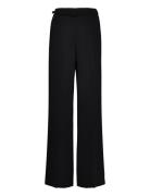 Wideleg Trousers With Belt Bottoms Trousers Wide Leg Black Mango