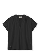 Mmshira Tee Tops Blouses Short-sleeved Black MOS MOSH