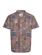 Akleo S/S Poplin Aop Tops Shirts Short-sleeved Brown Anerkjendt