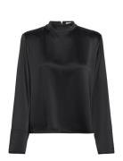 Lina Top Tops Blouses Long-sleeved Black House Of Dagmar