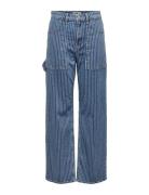 Onlkirsi Hw Wide Worker Stripe Dnm Dot Bottoms Trousers Wide Leg Blue ...