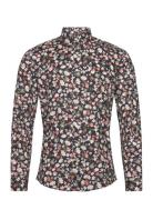 Aop Floral Shirt L/S Tops Shirts Casual Blue Lindbergh