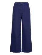 Mimmie Pants Cotton Linen Bottoms Trousers Wide Leg Blue Naja Lauf