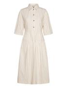 Striped Midi Dress Designers Knee-length & Midi Cream Stella Nova