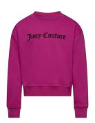 Juicy Flocked Balloon Crew Tops Sweat-shirts & Hoodies Sweat-shirts Pu...