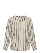 Kcsida Blouse Tops Blouses Long-sleeved Beige Kaffe Curve